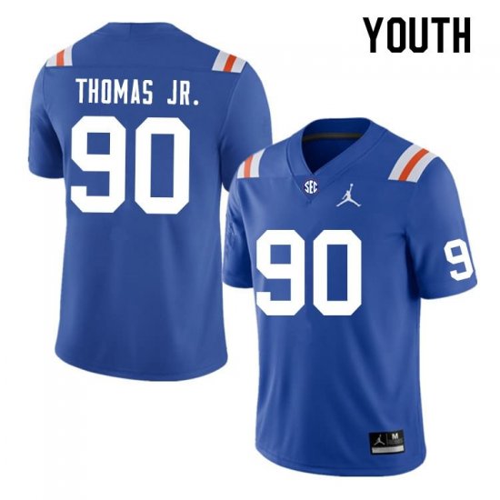 Youth Florida Gators #90 Chris Thomas Jr. NCAA Nike Blue Throwback Authentic Stitched College Football Jersey KZV6362QN